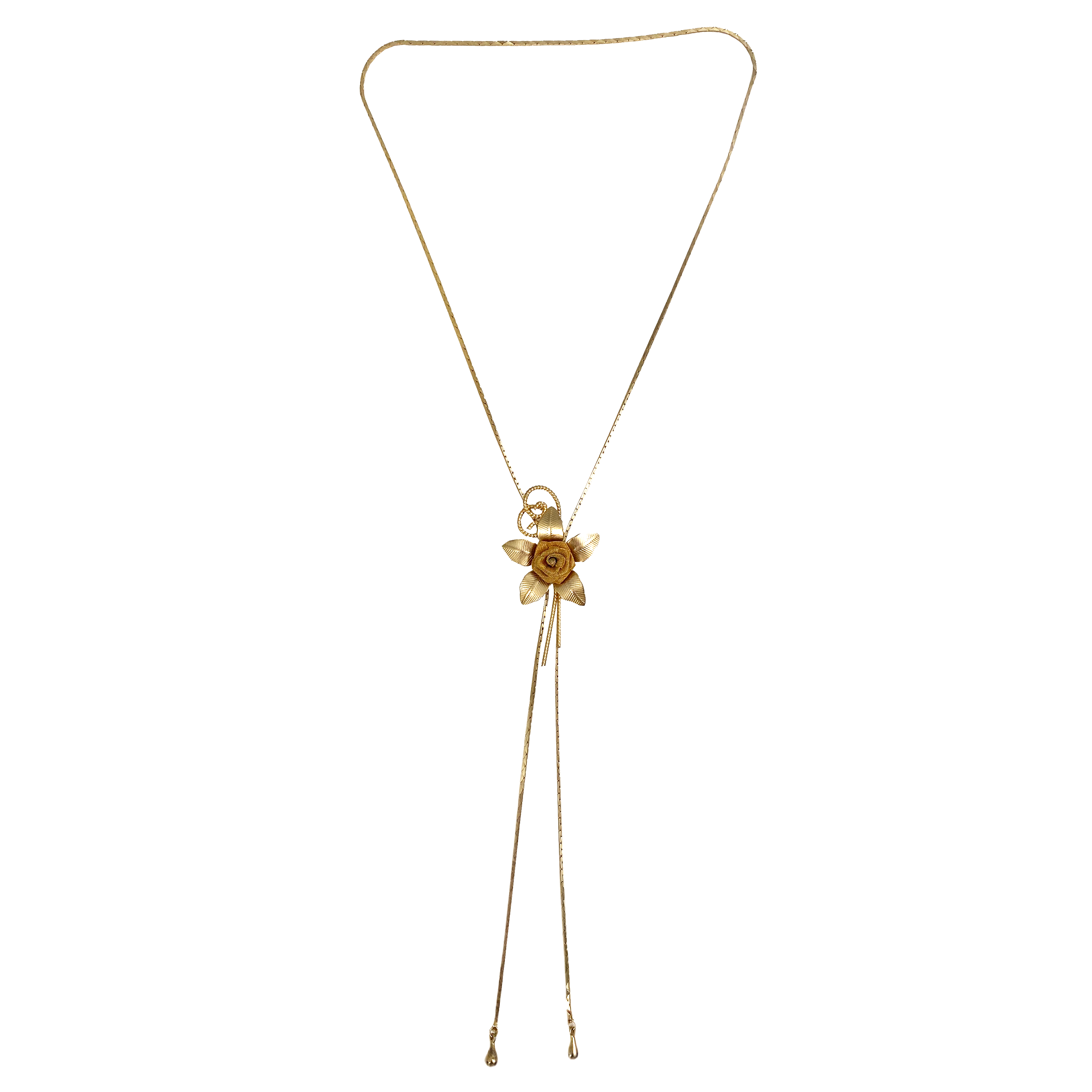 Gold Rose Bolo Necklace