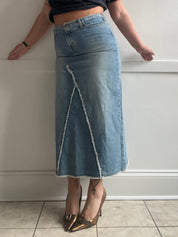Y2K Long Denim Skirt (L)