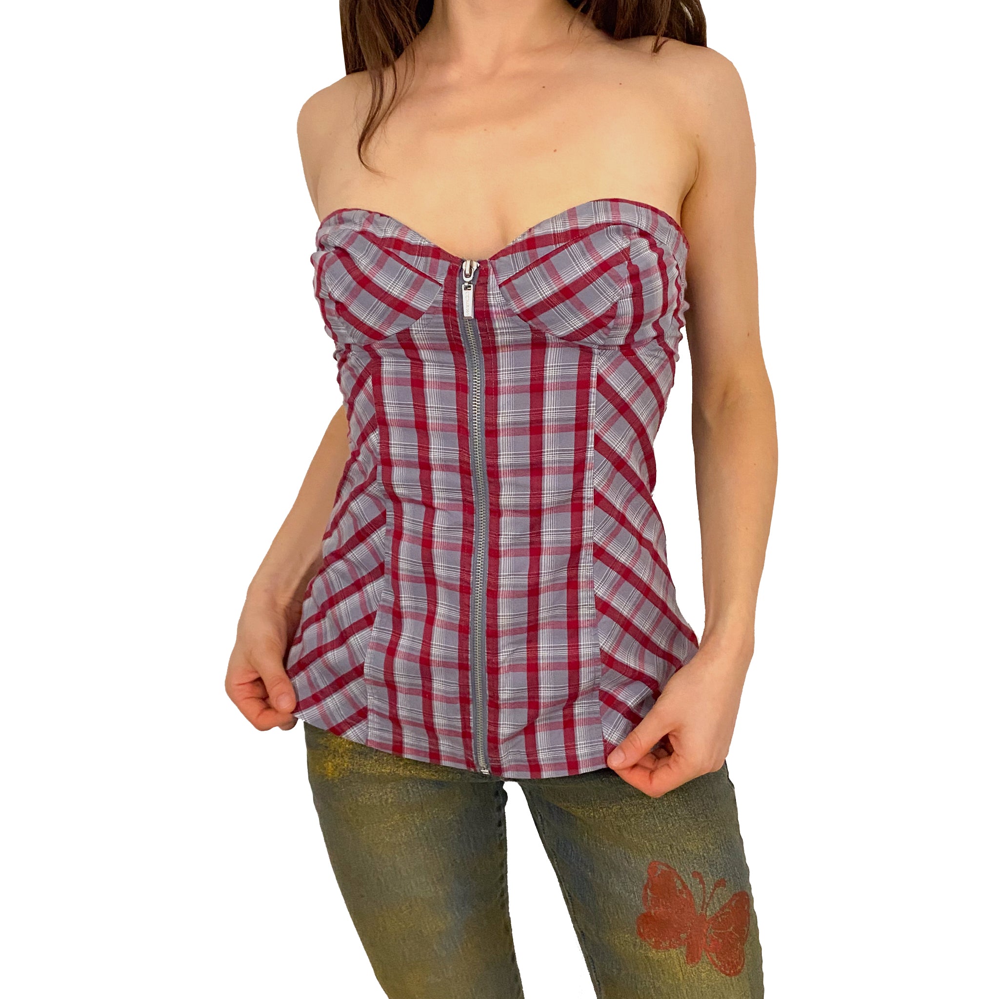 Guess Plaid Bustier (S)