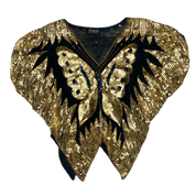 Vintage Sequin Silk Butterfly Blouse (M/L)