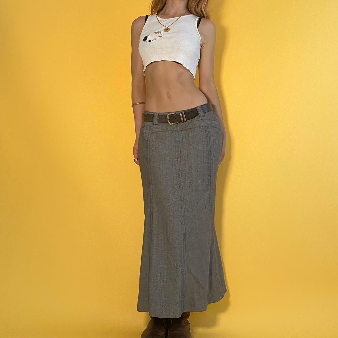 Low Rise Twill Maxi Skirt
