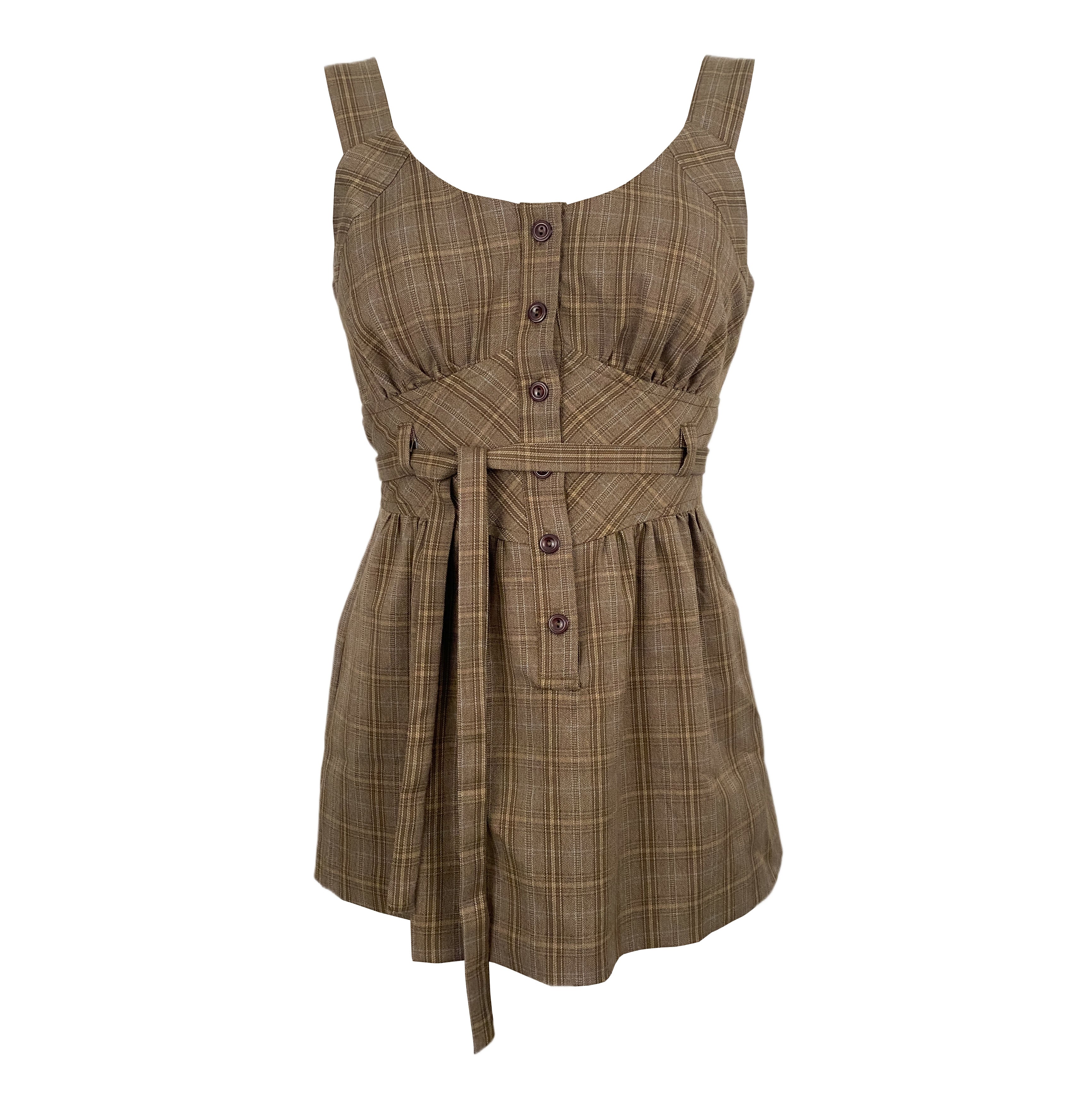 Brown Plaid Babydoll Top (S) – Holy Thrift