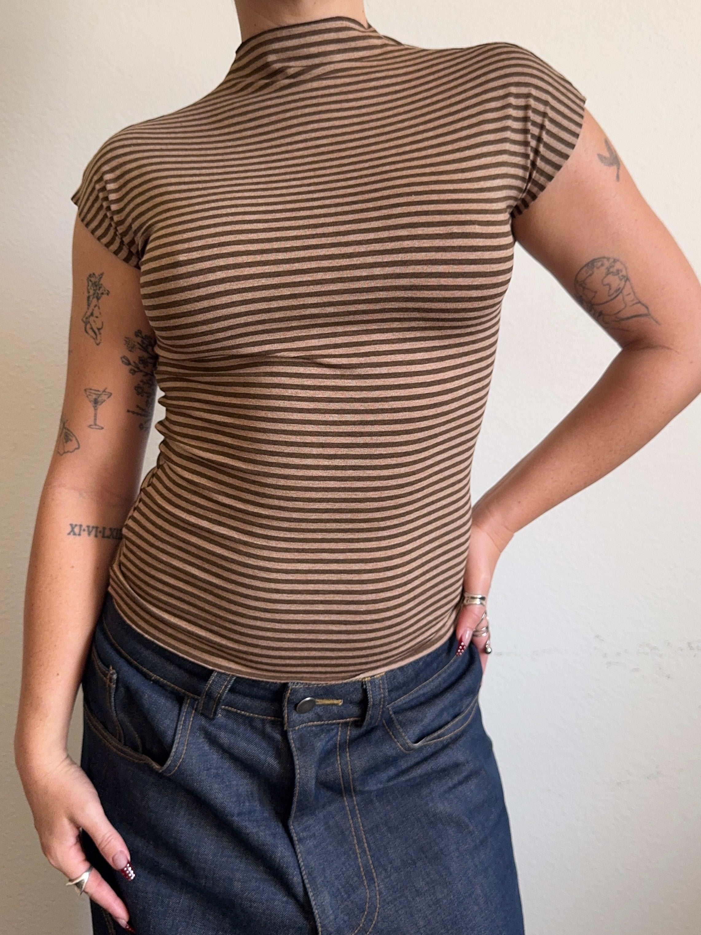 The Peanut Butter Mock Neck Tee (XS-XL)