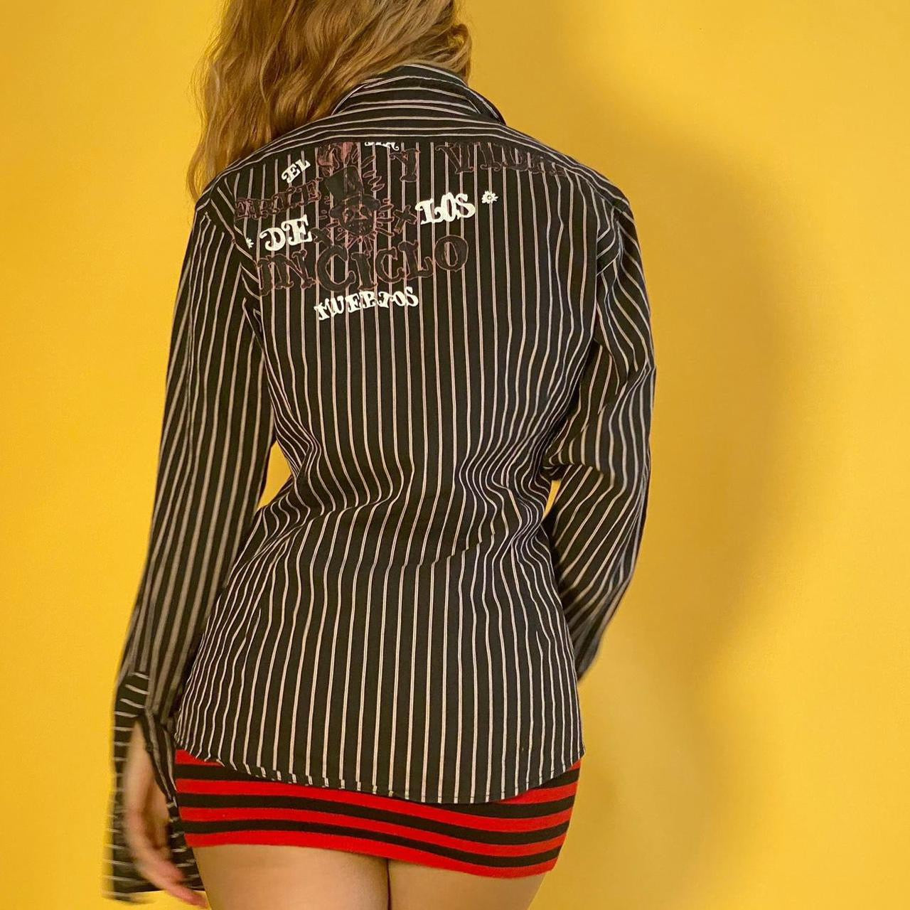 Pinstripe Long Sleeve Button Up