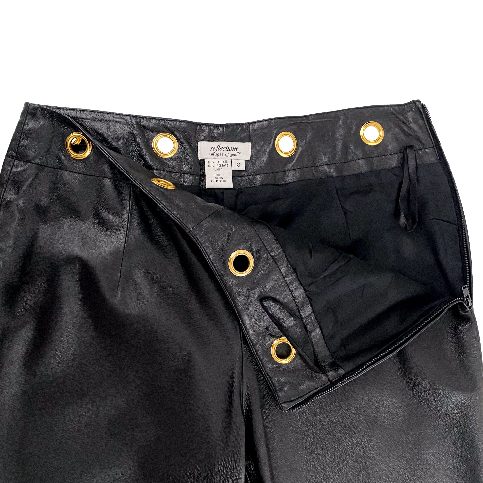 Leather Grommet Pants (M)