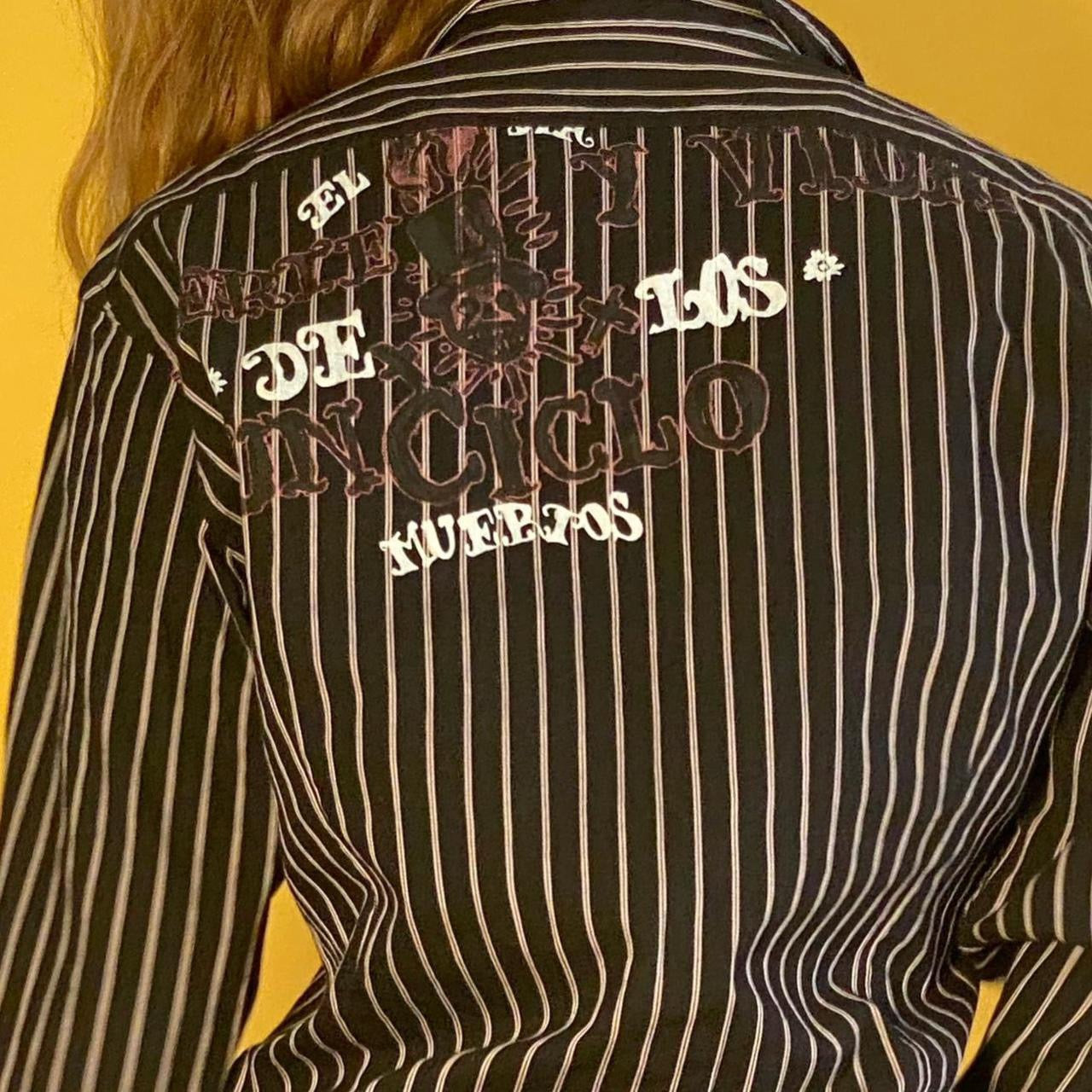 Pinstripe Long Sleeve Button Up