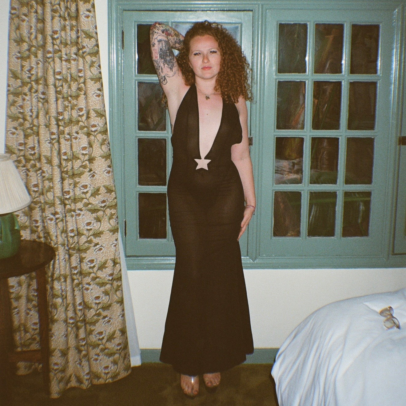 Black Silk Chiffon Starlette Gown (XS-XL)