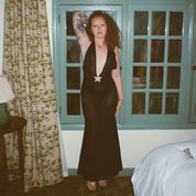 Black Silk Chiffon Starlette Gown (XS-XL)