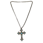 Gothic Cross Turquoise Necklace