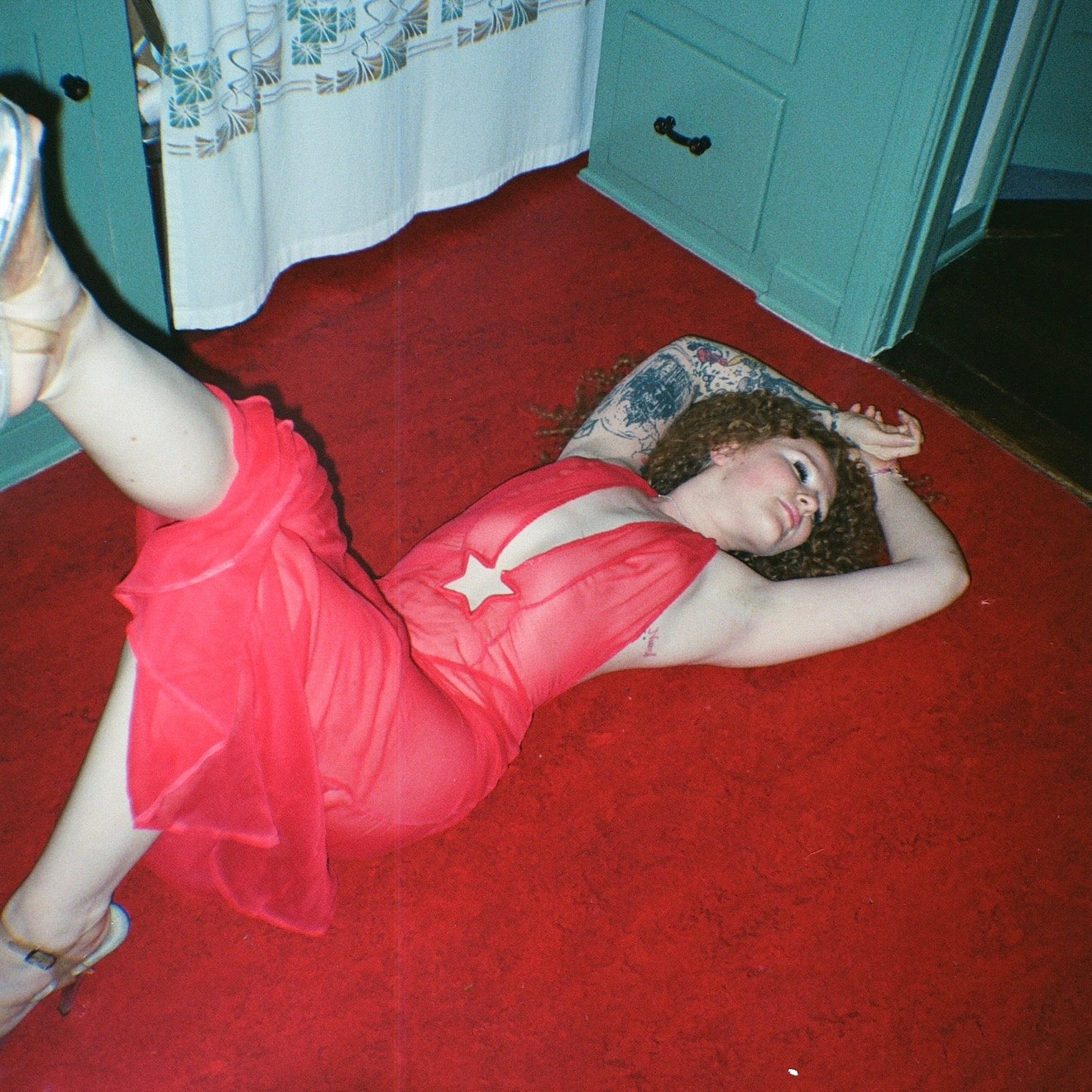 Red Silk Chiffon Starlette Gown (XS-XL)