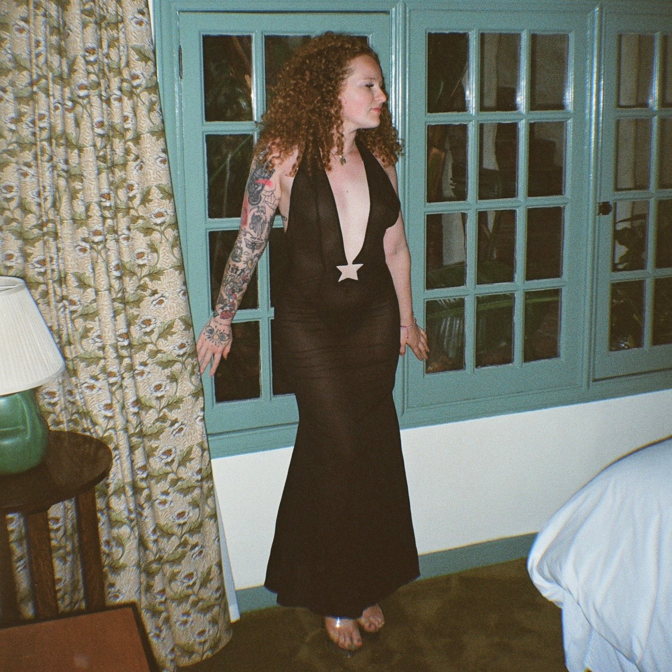 Black Silk Chiffon Starlette Gown (XS-XL)