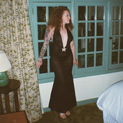 Black Silk Chiffon Starlette Gown (XS-XL)