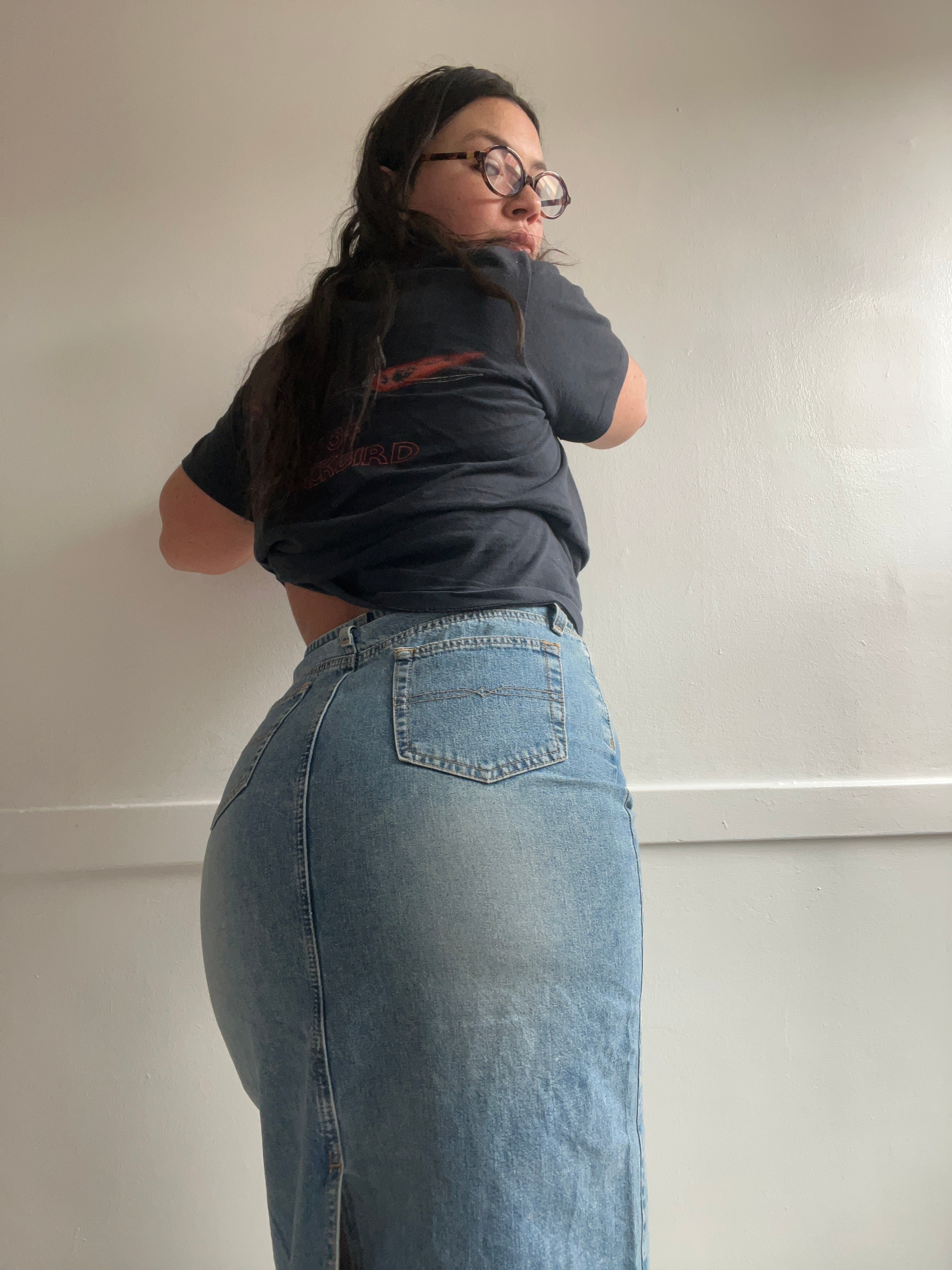 Y2K Long Denim Skirt (L)