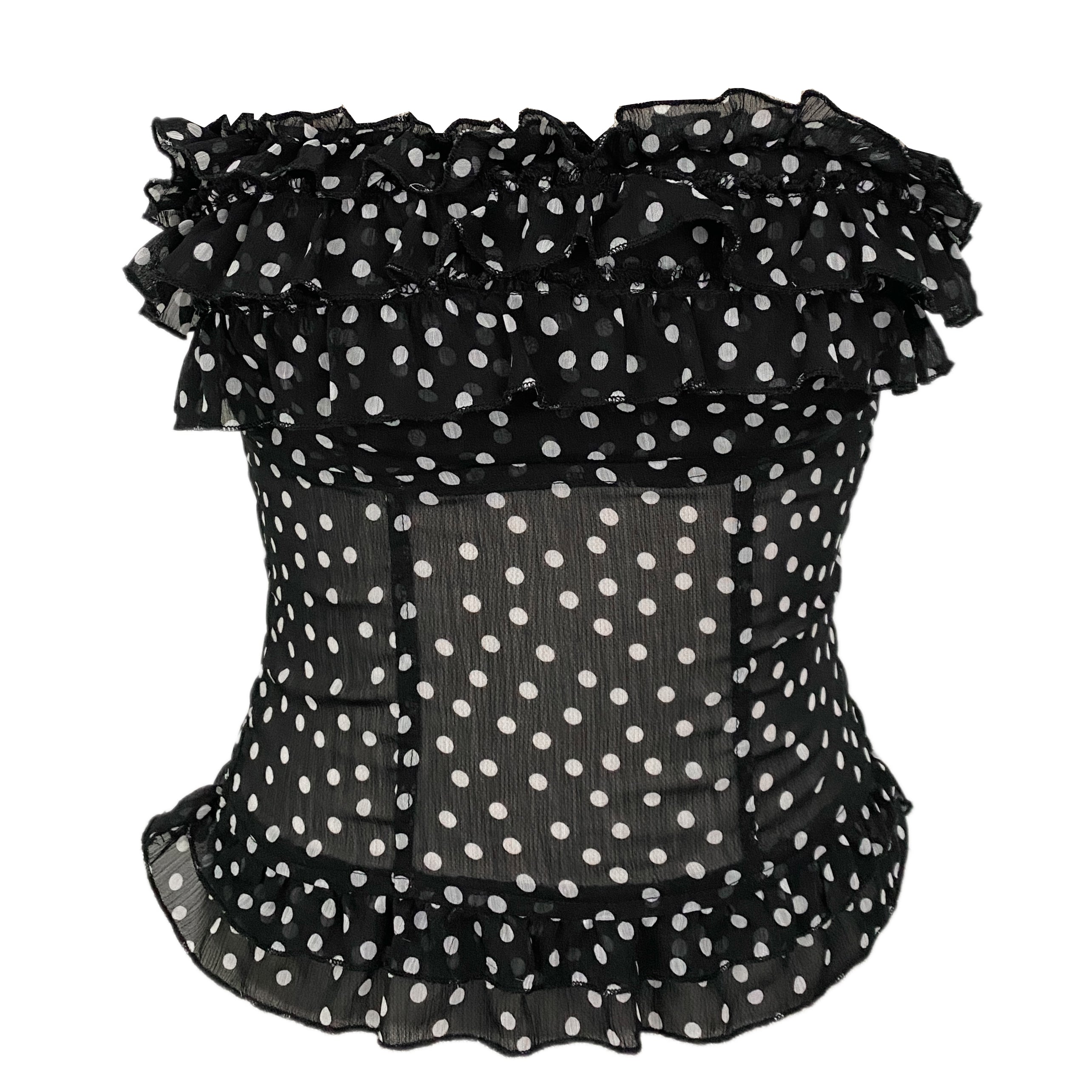 Polka Dot Strapless Top (S)
