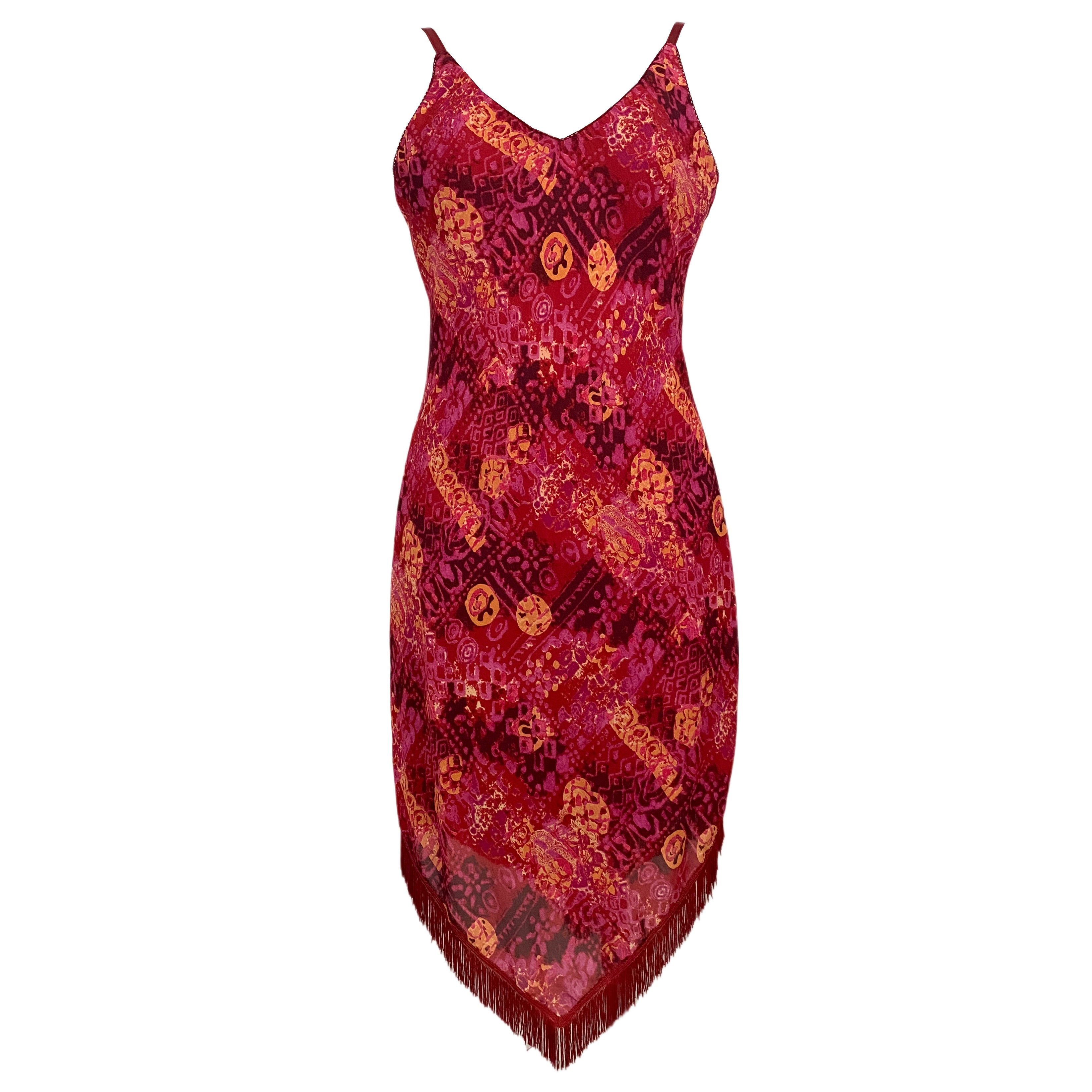 Y2K Delias Fringe Midi Dress (M)