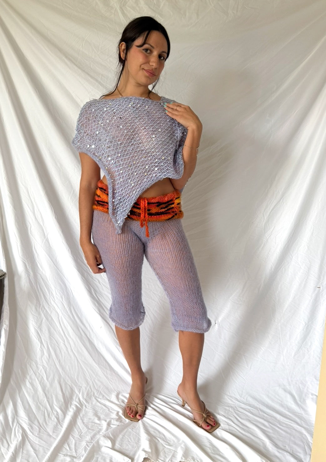 Sequin Poncho Lilac (XS-XL)