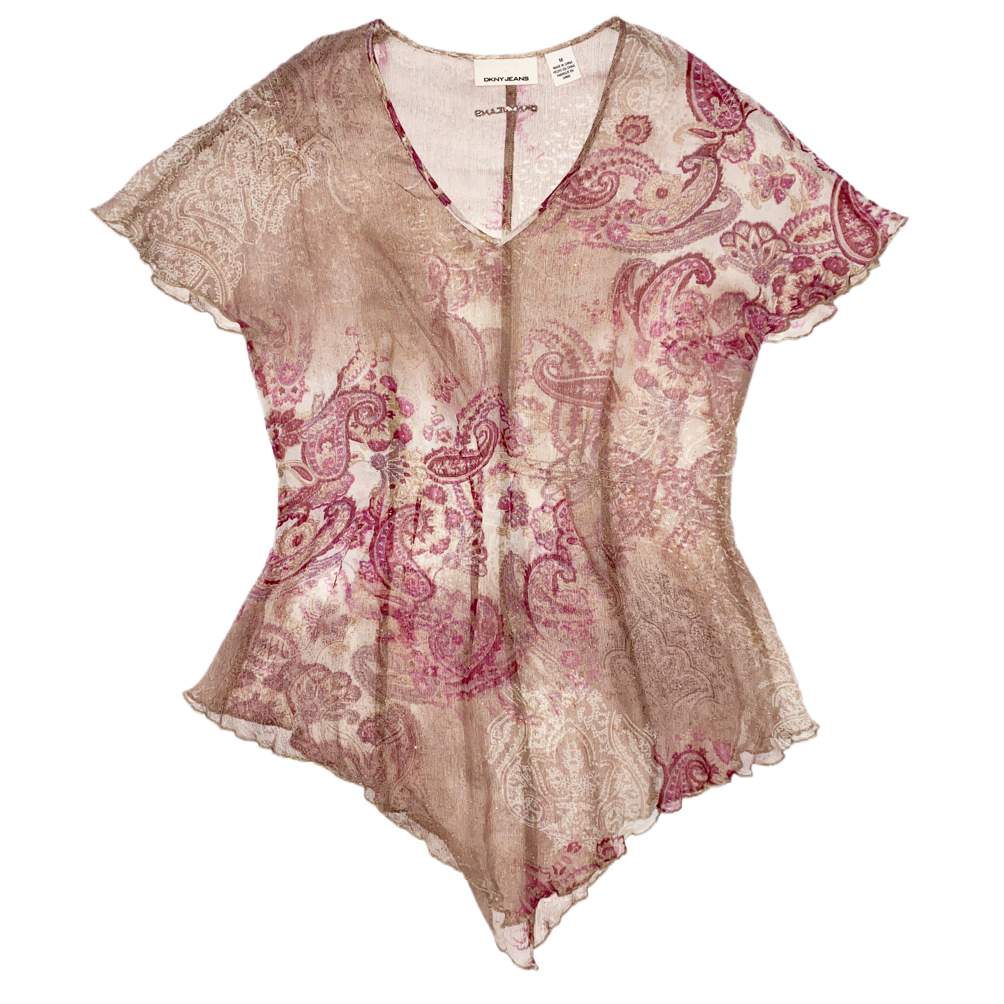 DKNY Paisley Shimmer Blouse (M)