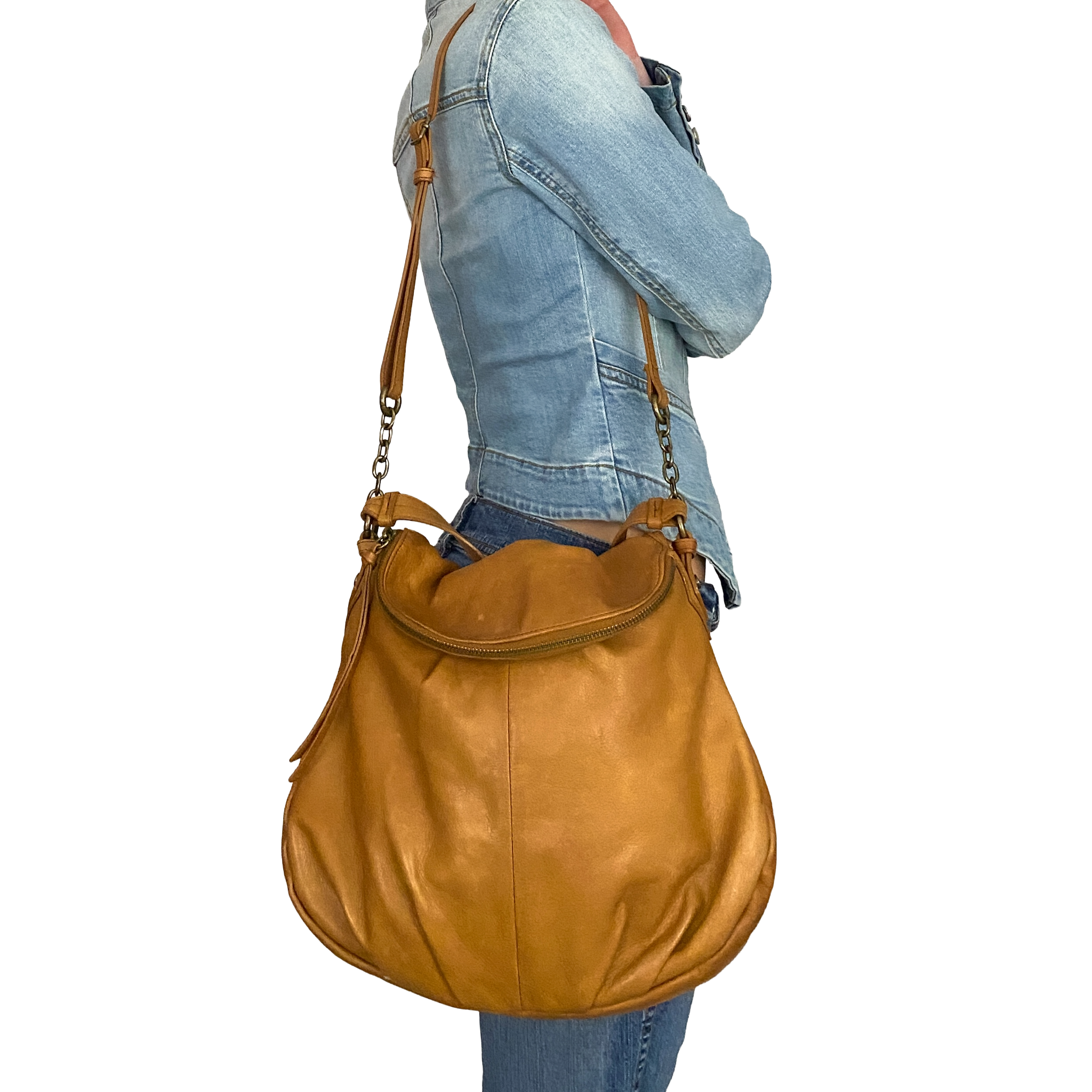 Tan Leather Slouchy Bag