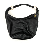 Large Black Slouchy Leather Hobo Bag