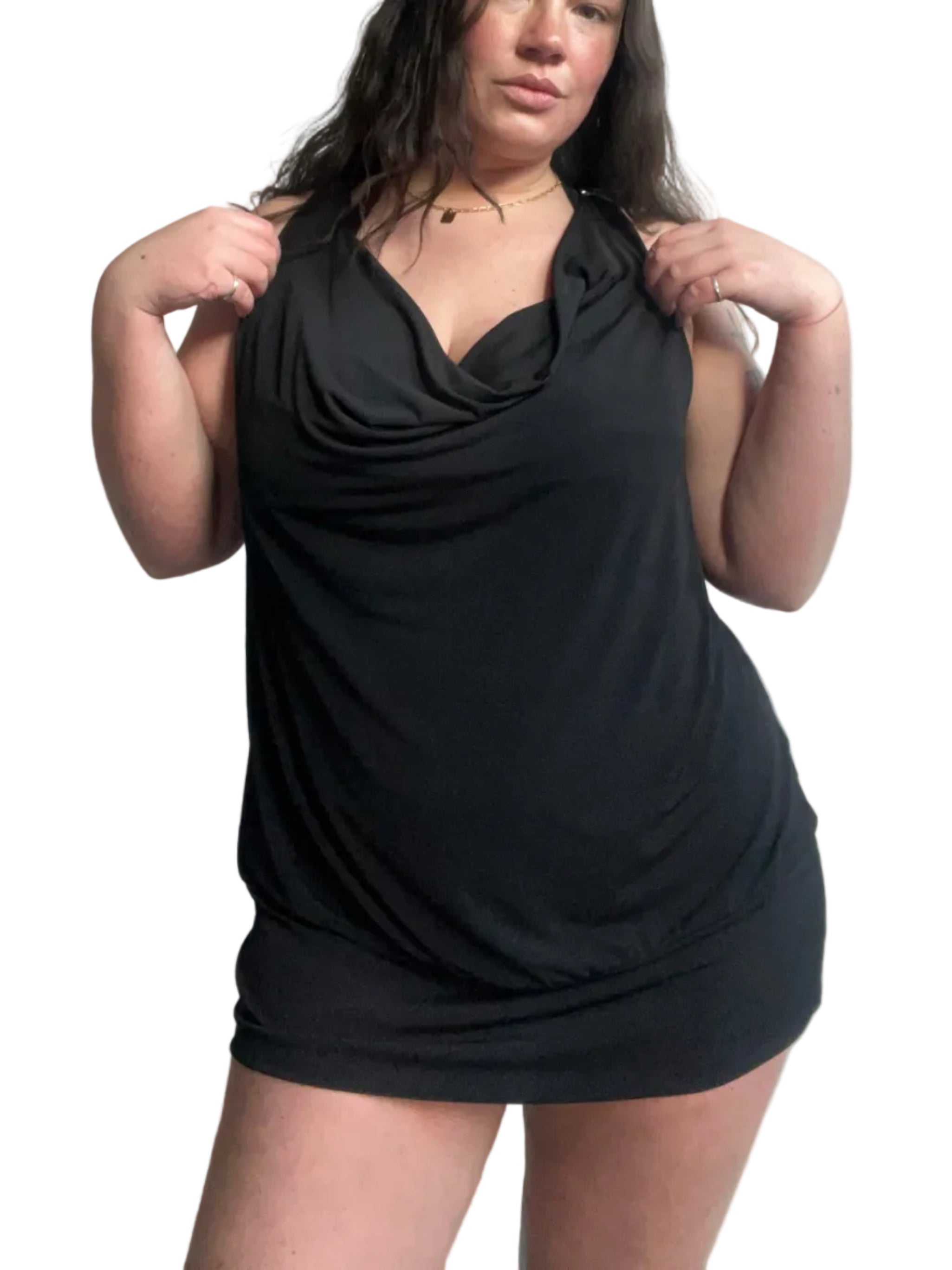 90s Slinky Racerback Mini Dress (L)