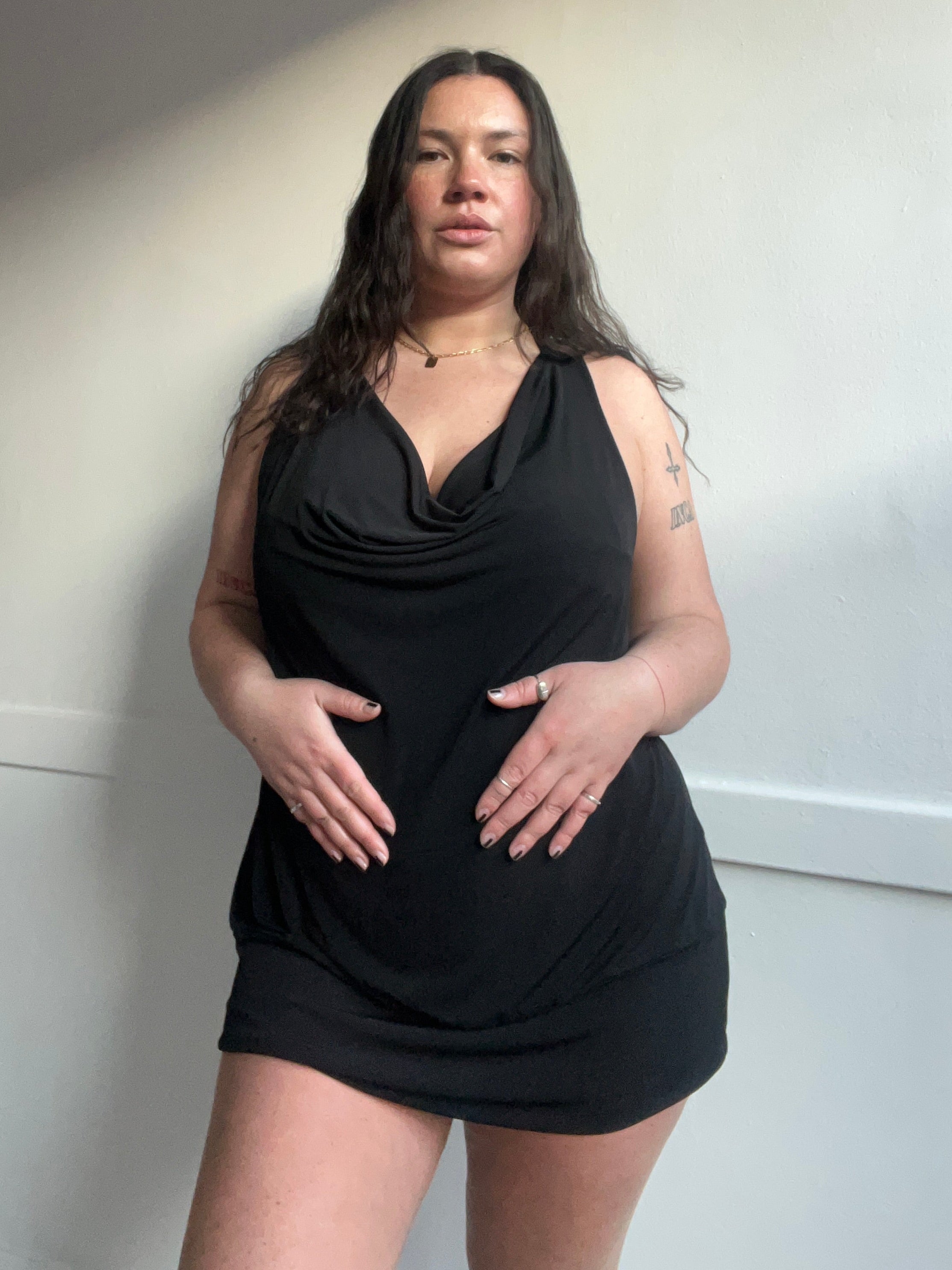 90s Slinky Racerback Mini Dress (L)