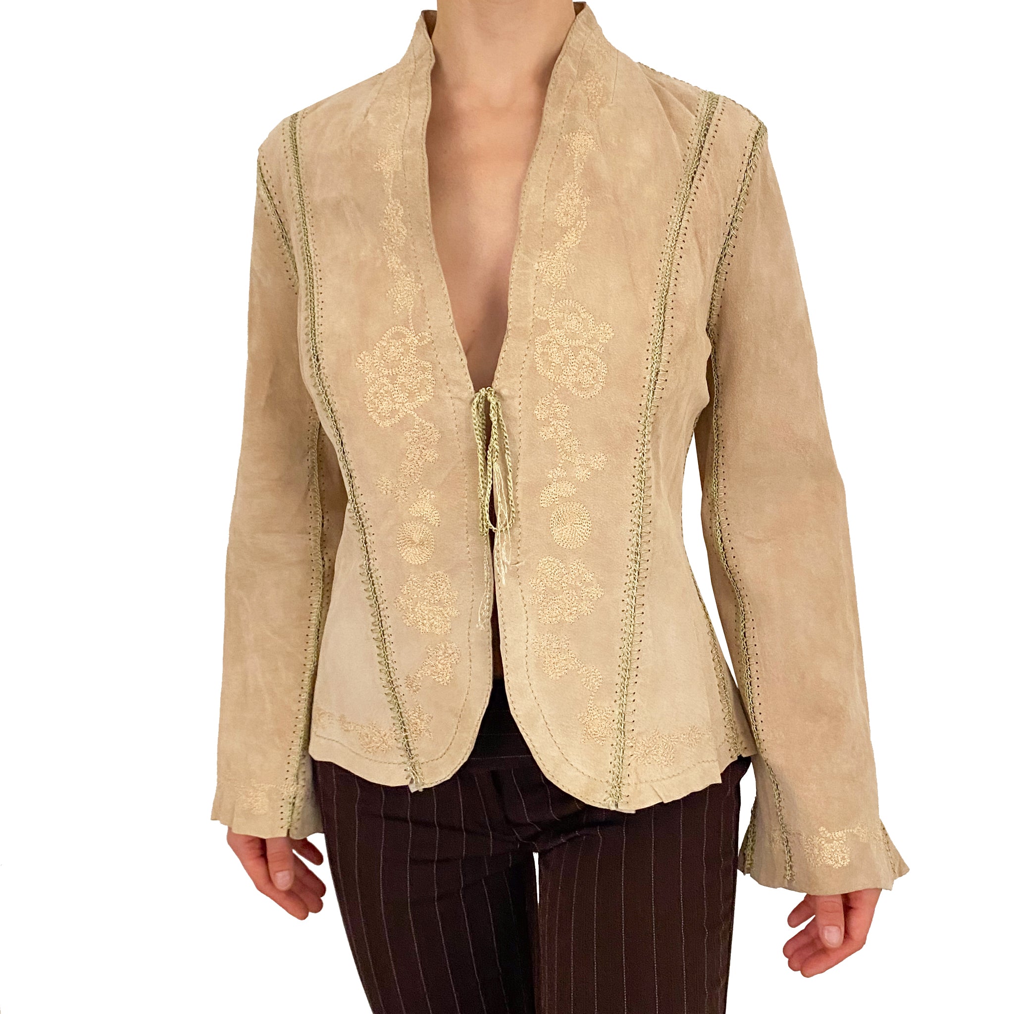 Suede Tie Front Jacket (M)