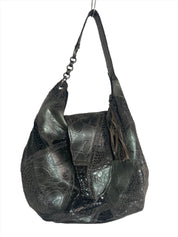 Carlos Falchi Silver Snakeskin Purse