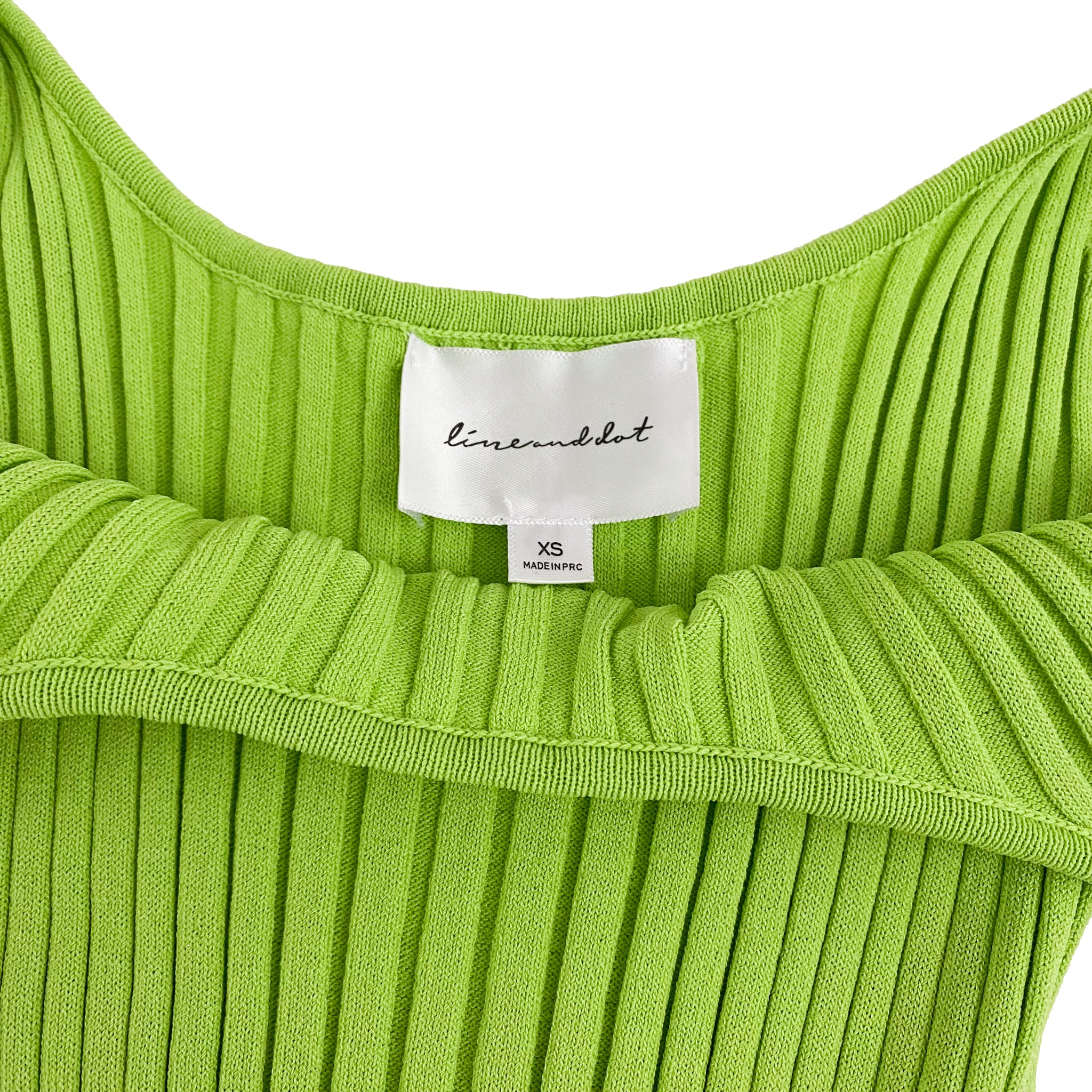 Lime Ribbed Knit Midi (XS)