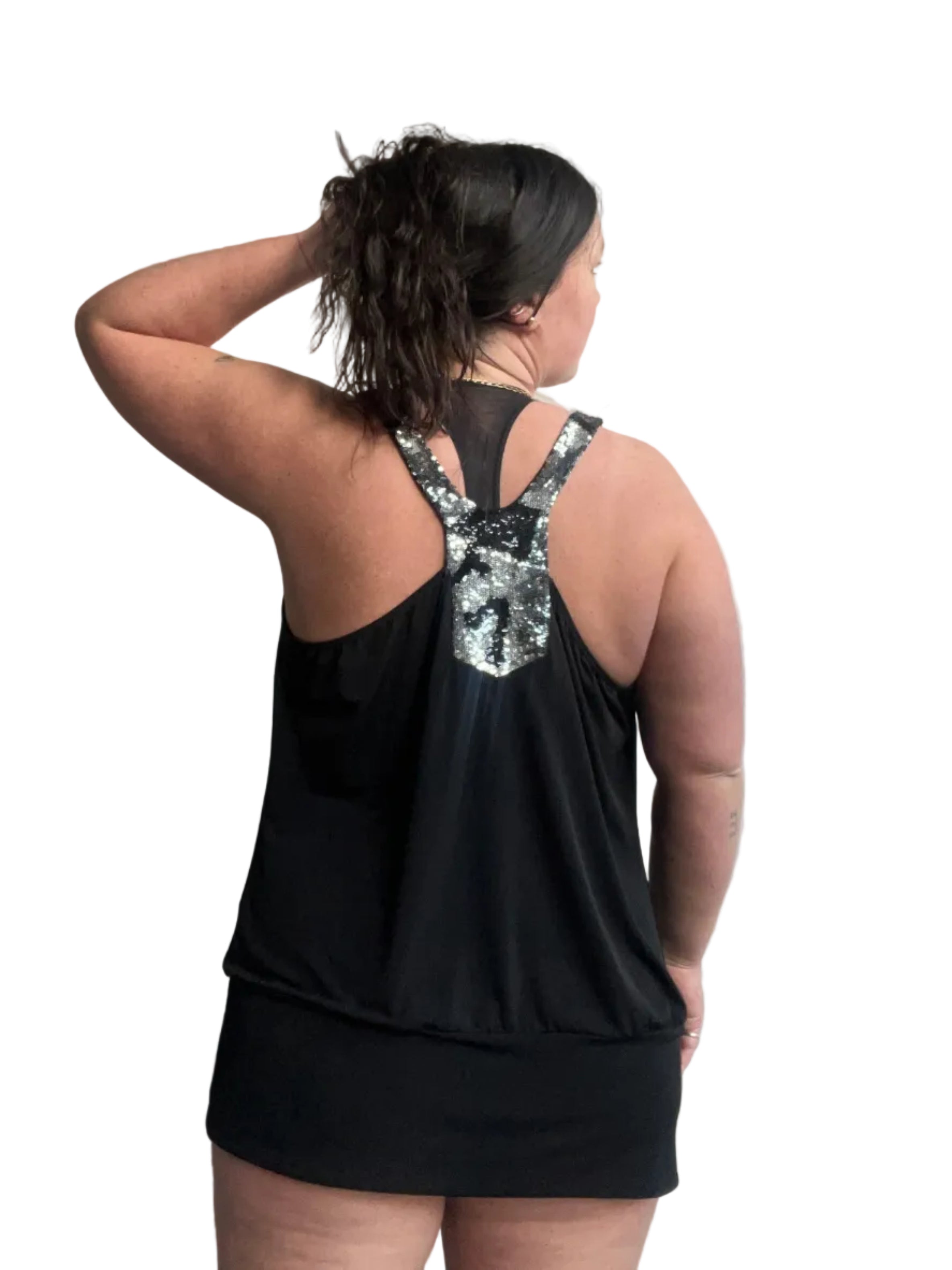 90s Slinky Racerback Mini Dress (L)