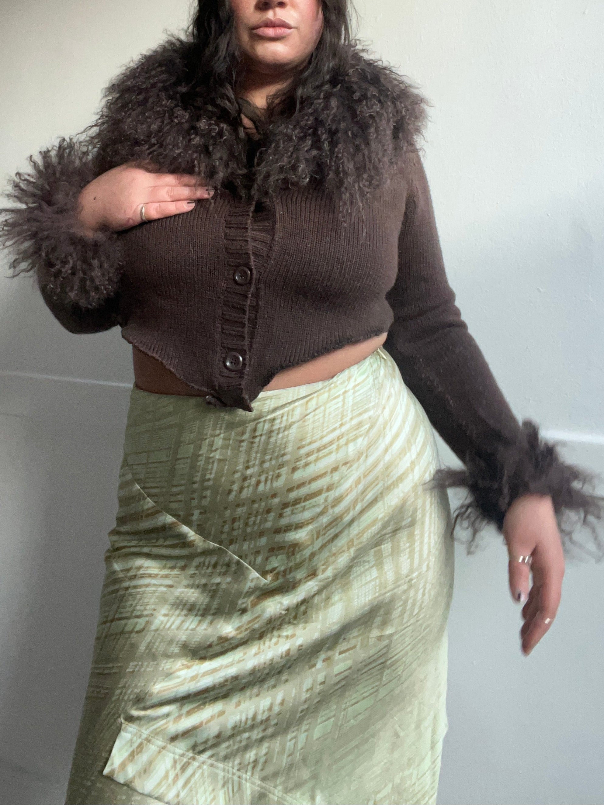 Genuine Mongolian Fur Knit Bolero (M/L)