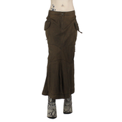 90s French Cargo Maxi Skirt (XS)