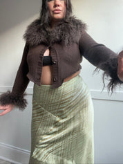 Genuine Mongolian Fur Knit Bolero (M/L)