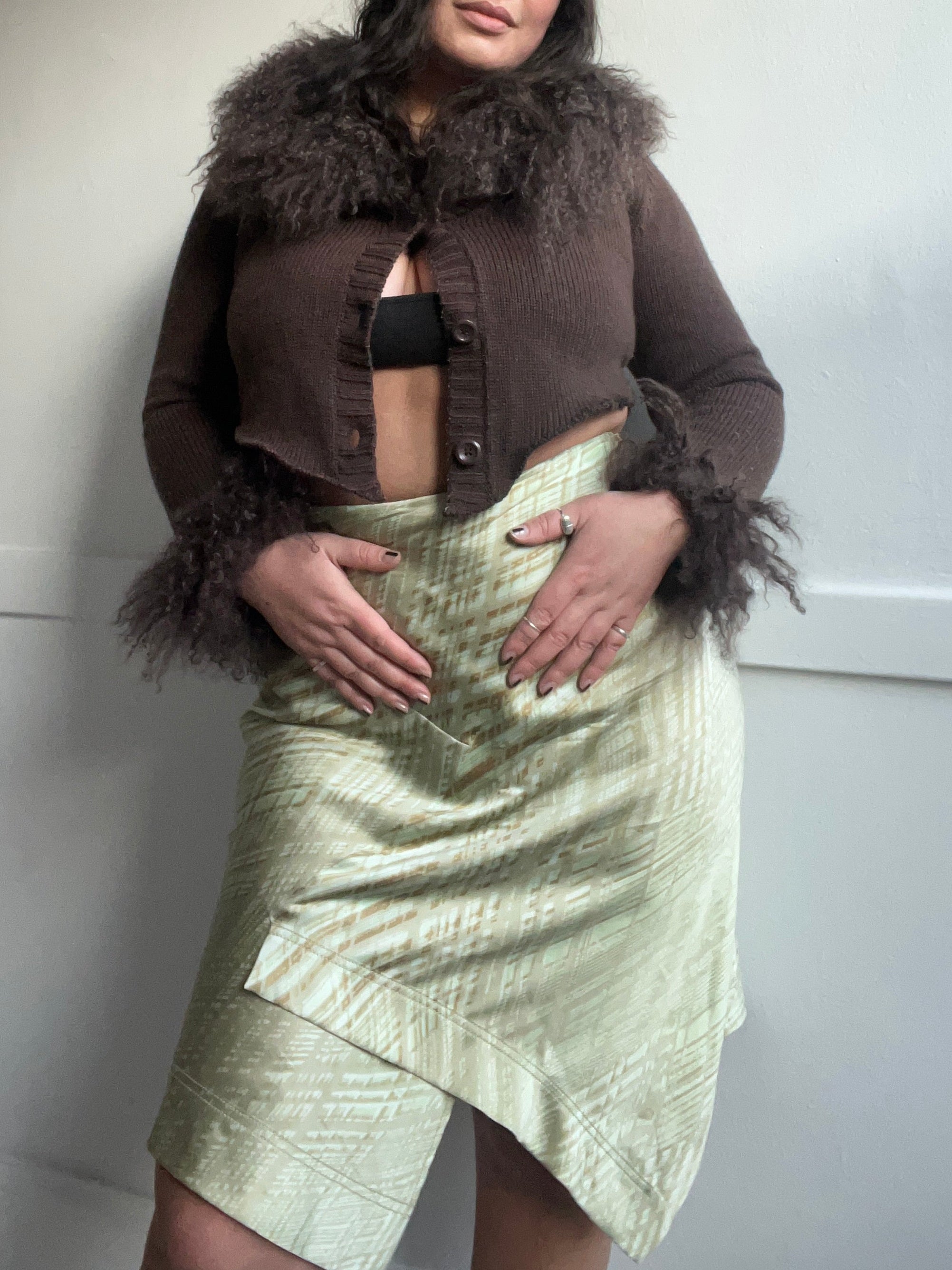 Genuine Mongolian Fur Knit Bolero (M/L)