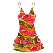 Miami Swirl Mesh Mini Dress (XS)