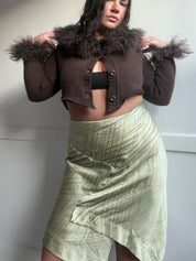 Genuine Mongolian Fur Knit Bolero (M/L)