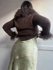 Genuine Mongolian Fur Knit Bolero (M/L)