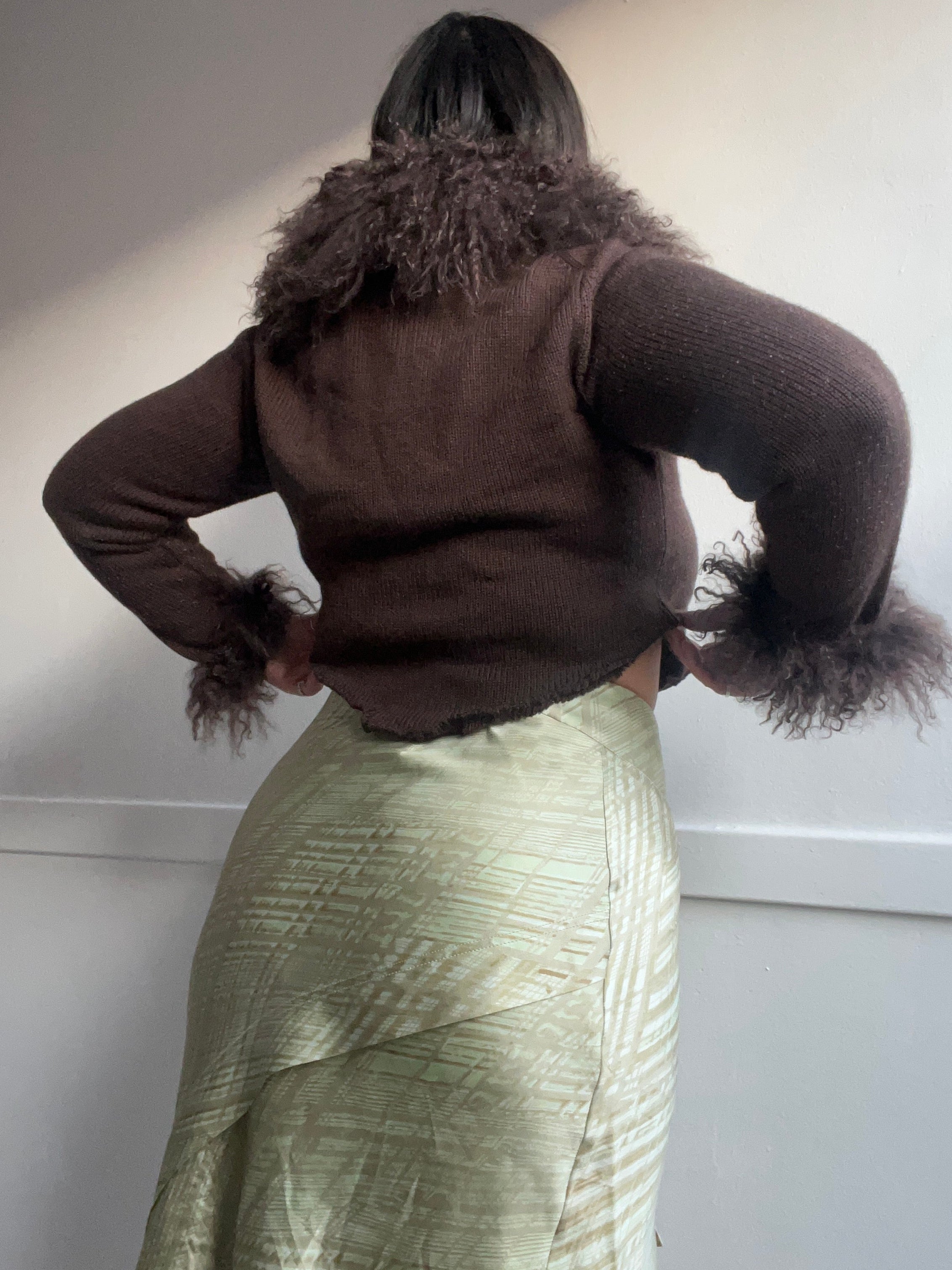 Genuine Mongolian Fur Knit Bolero (M/L)