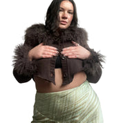 Genuine Mongolian Fur Knit Bolero (M/L)