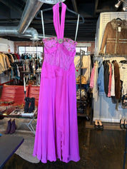 Magenta Ornate Halter-Neck Gown (S)