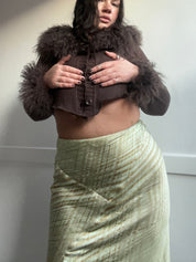 Genuine Mongolian Fur Knit Bolero (M/L)