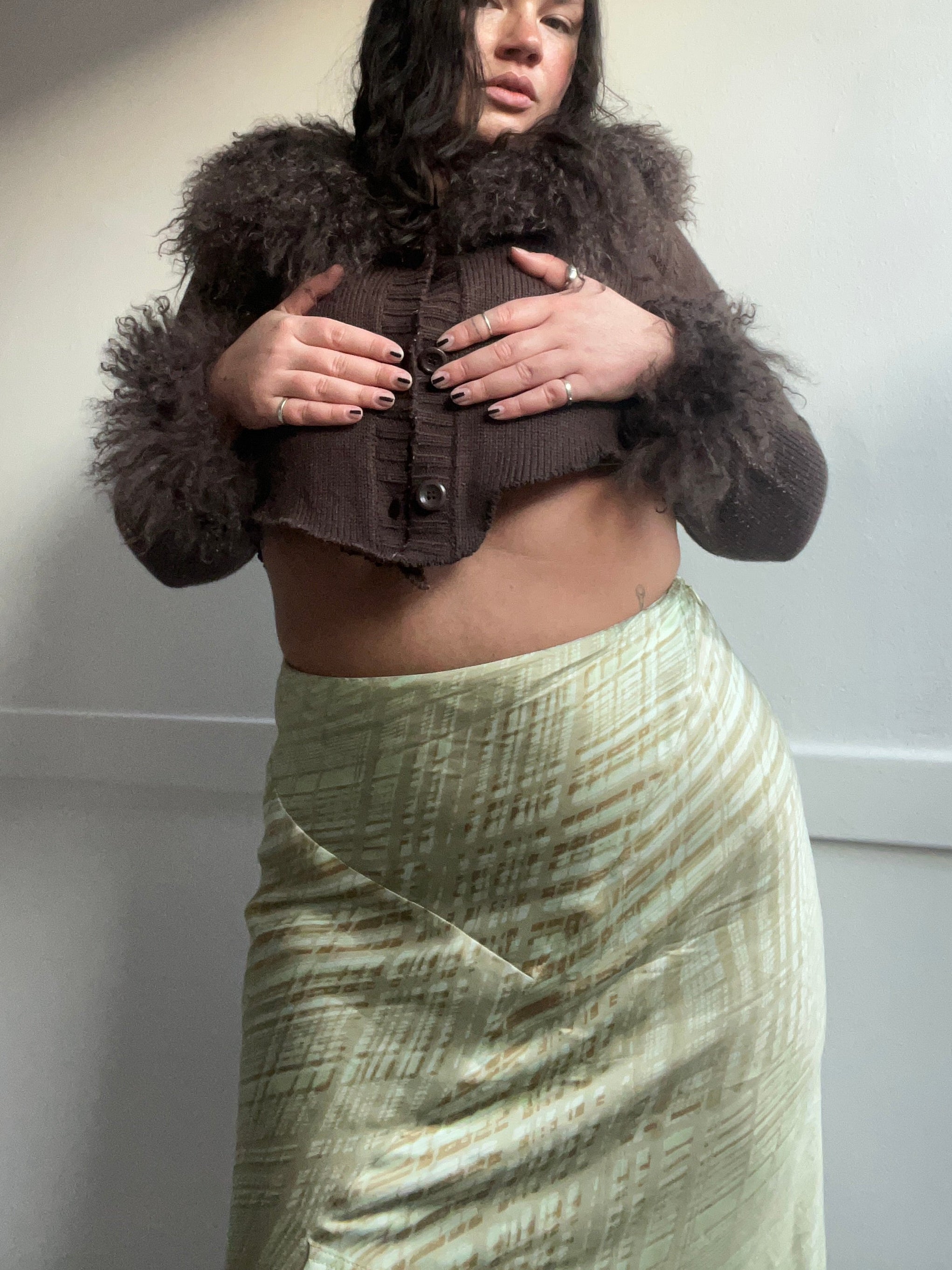 Genuine Mongolian Fur Knit Bolero (M/L)