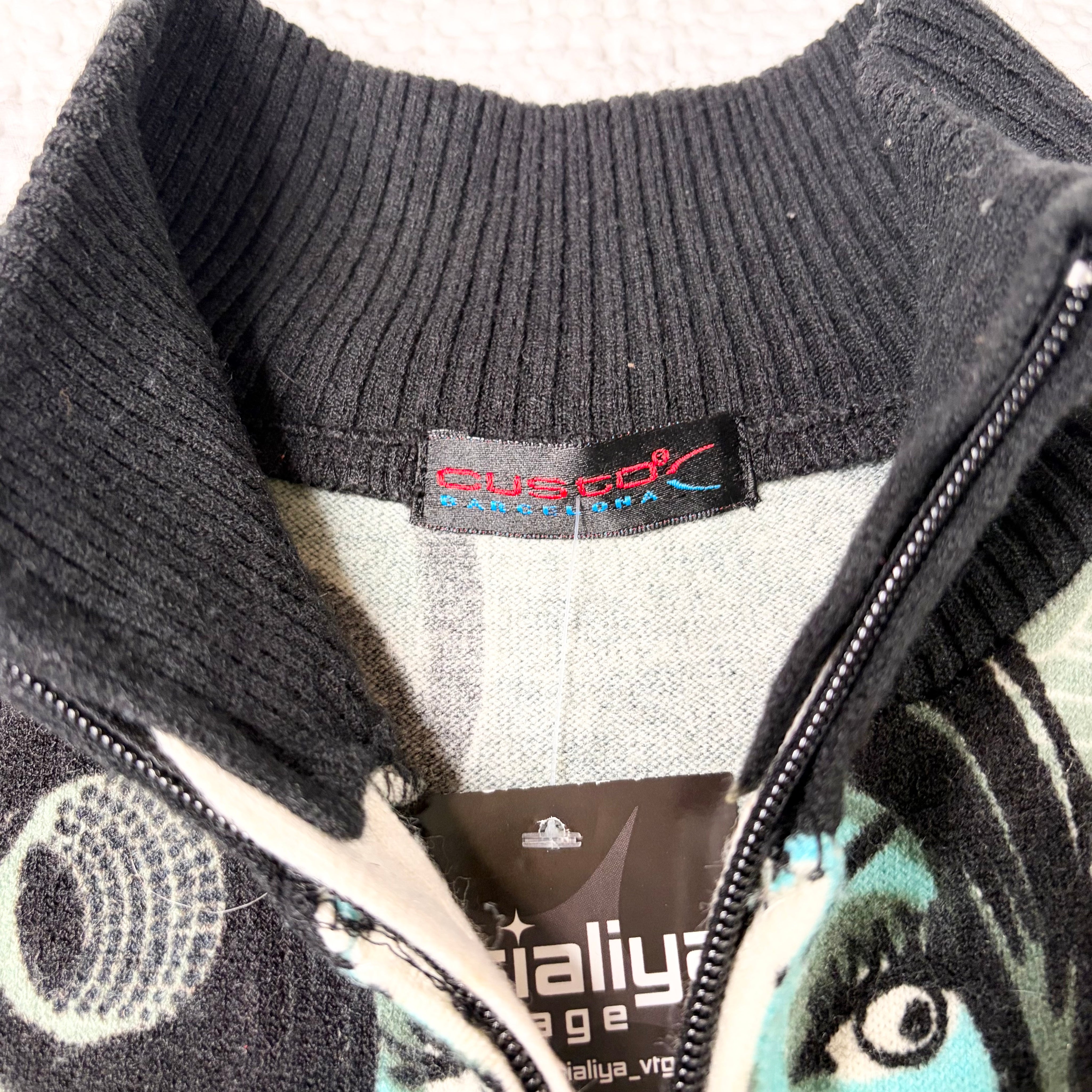 Custo Barcelona Beaded Zip Up Sweater (M-L)