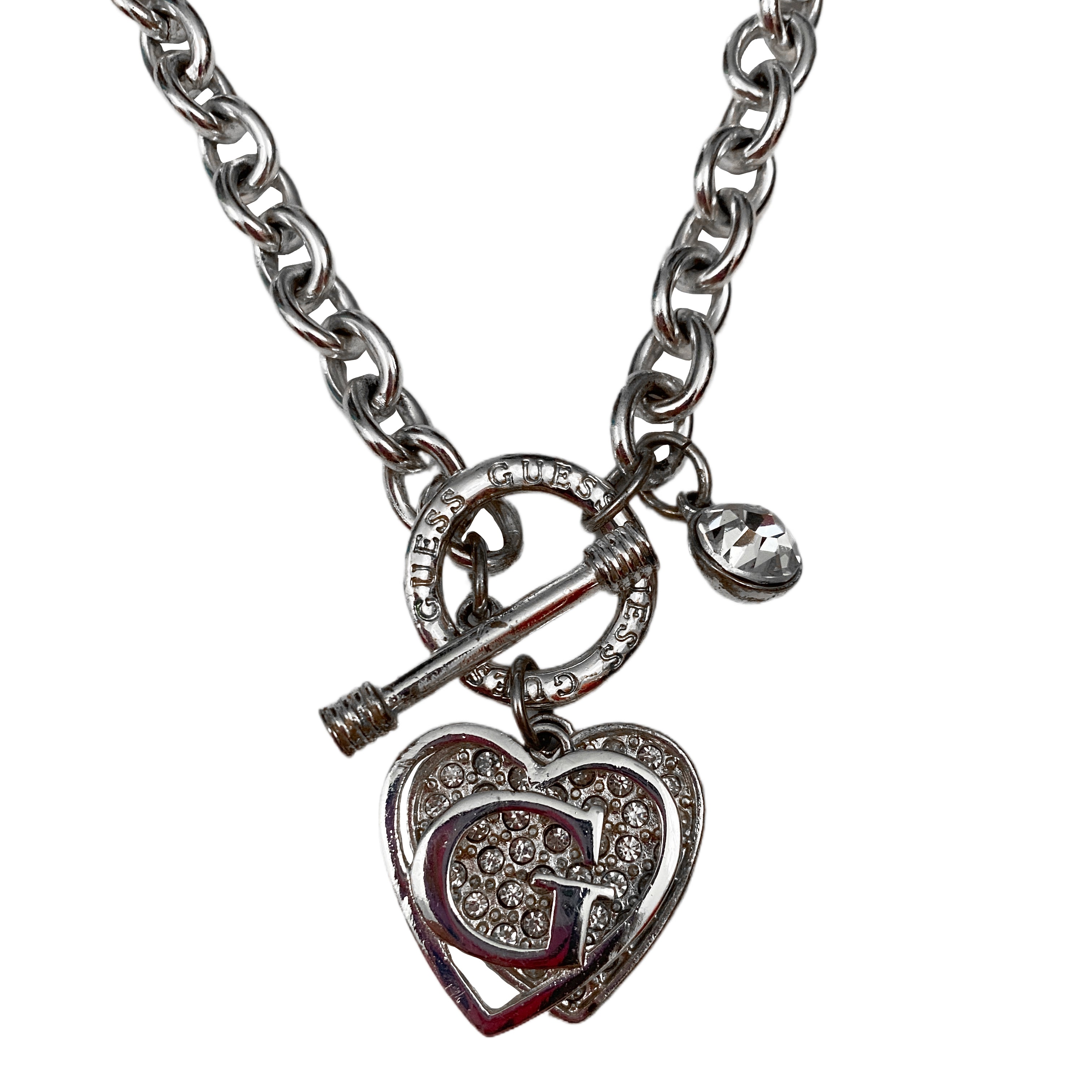 Guess Silver Heart Necklace