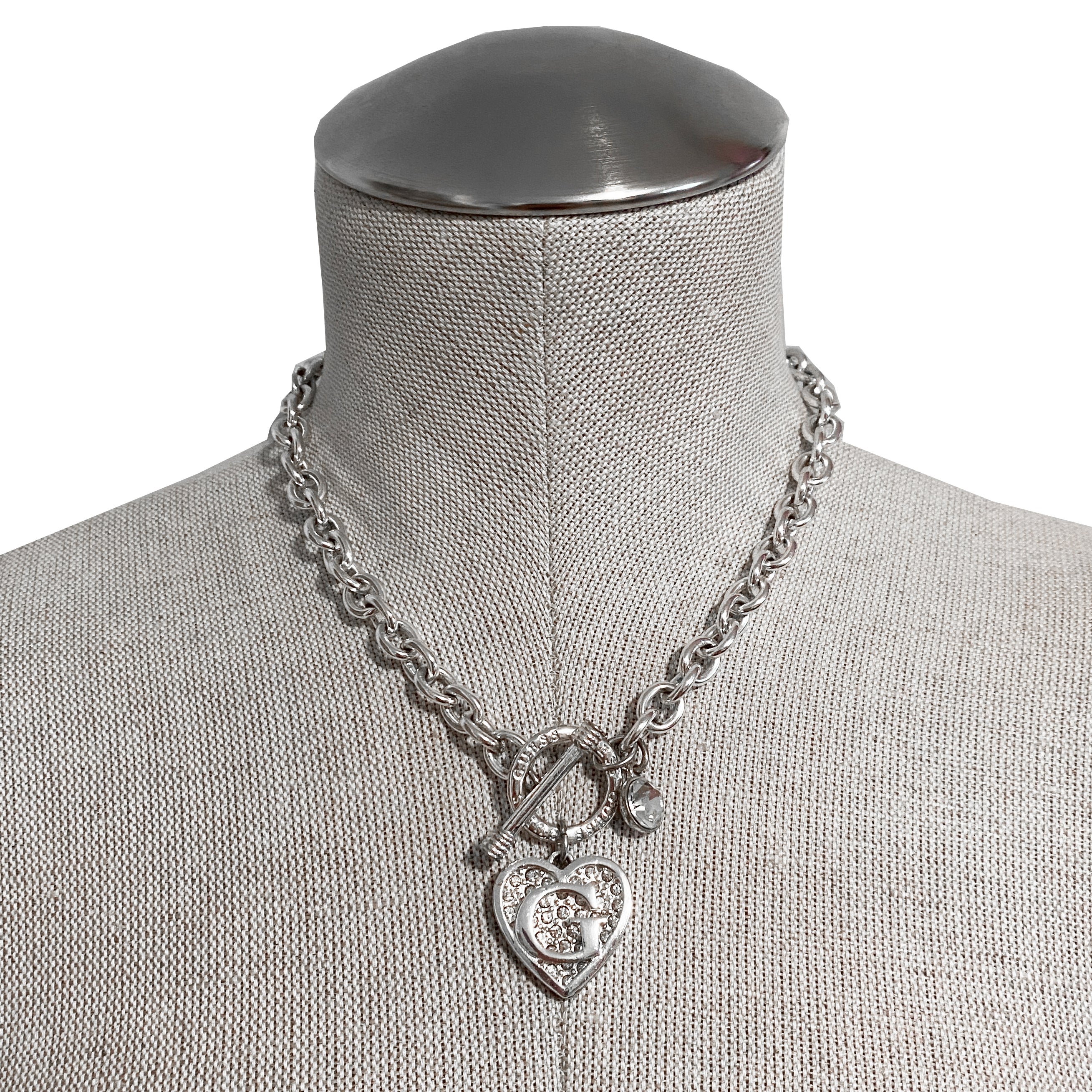 Guess Silver Heart Necklace