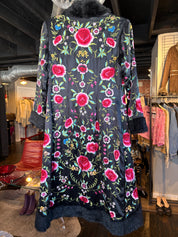 Sue Wong Silk Embroidered Duster Coat (M)