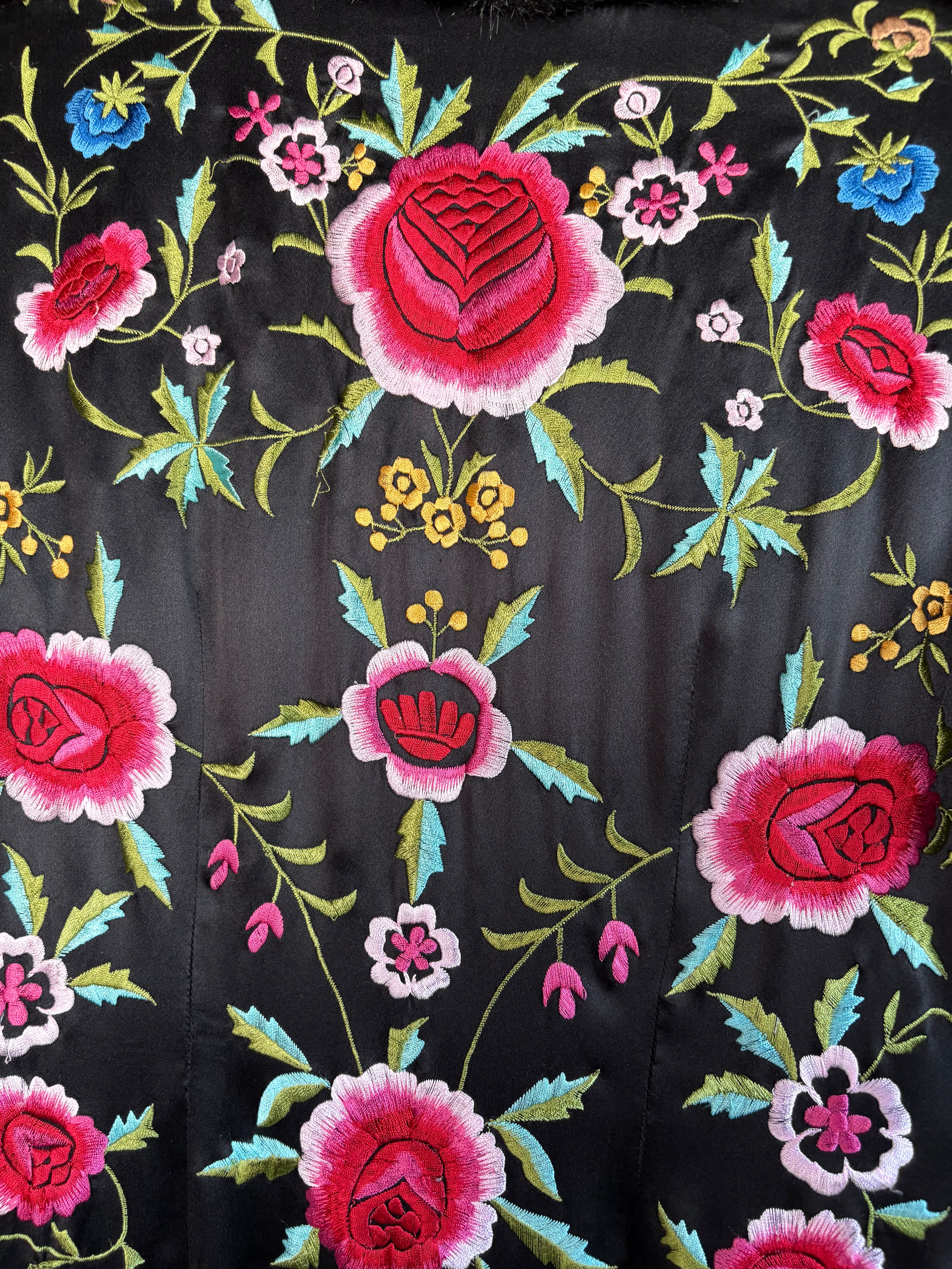 Sue Wong Silk Embroidered Duster Coat (M)