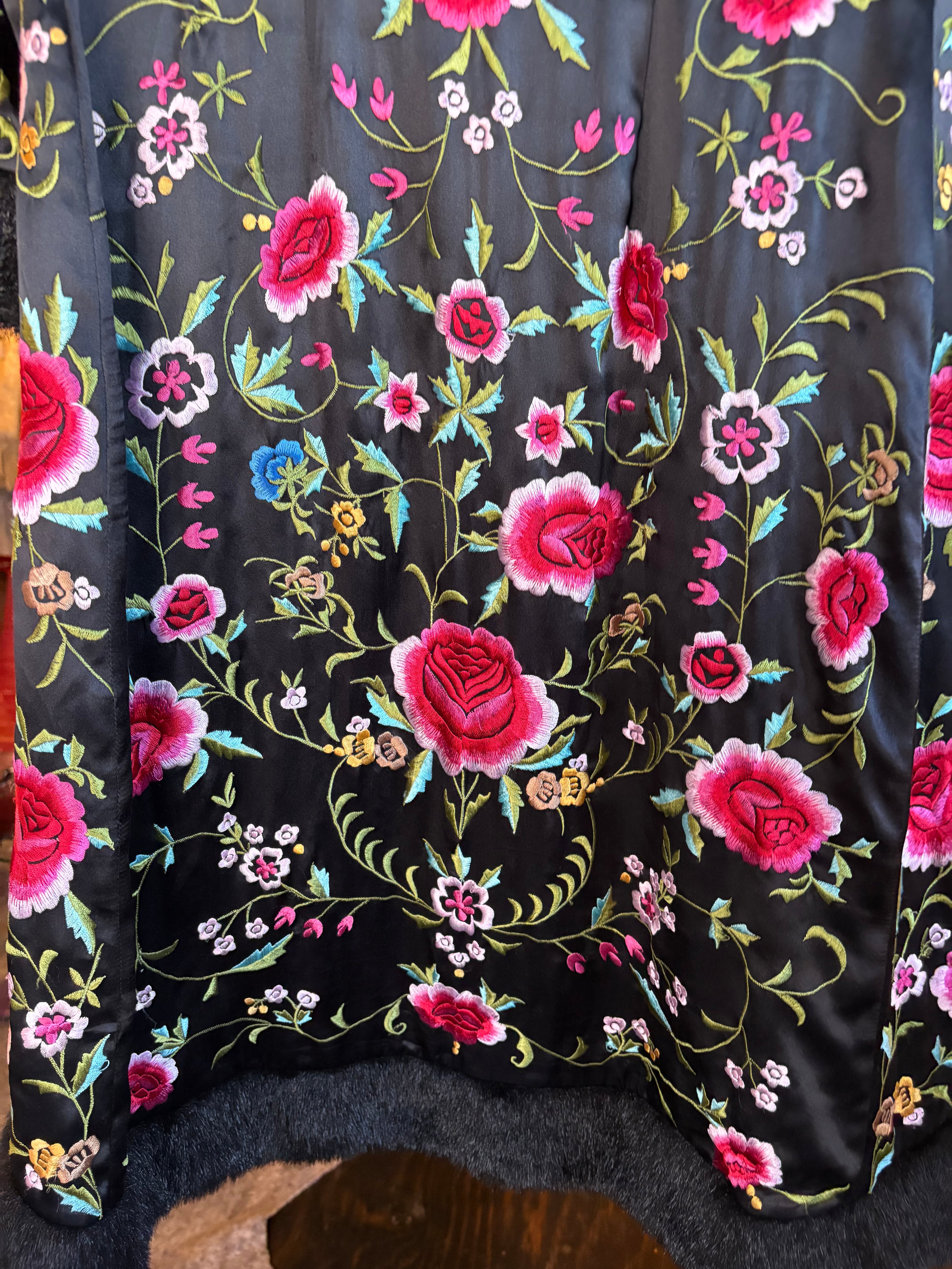 Sue Wong Silk Embroidered Duster Coat (M)