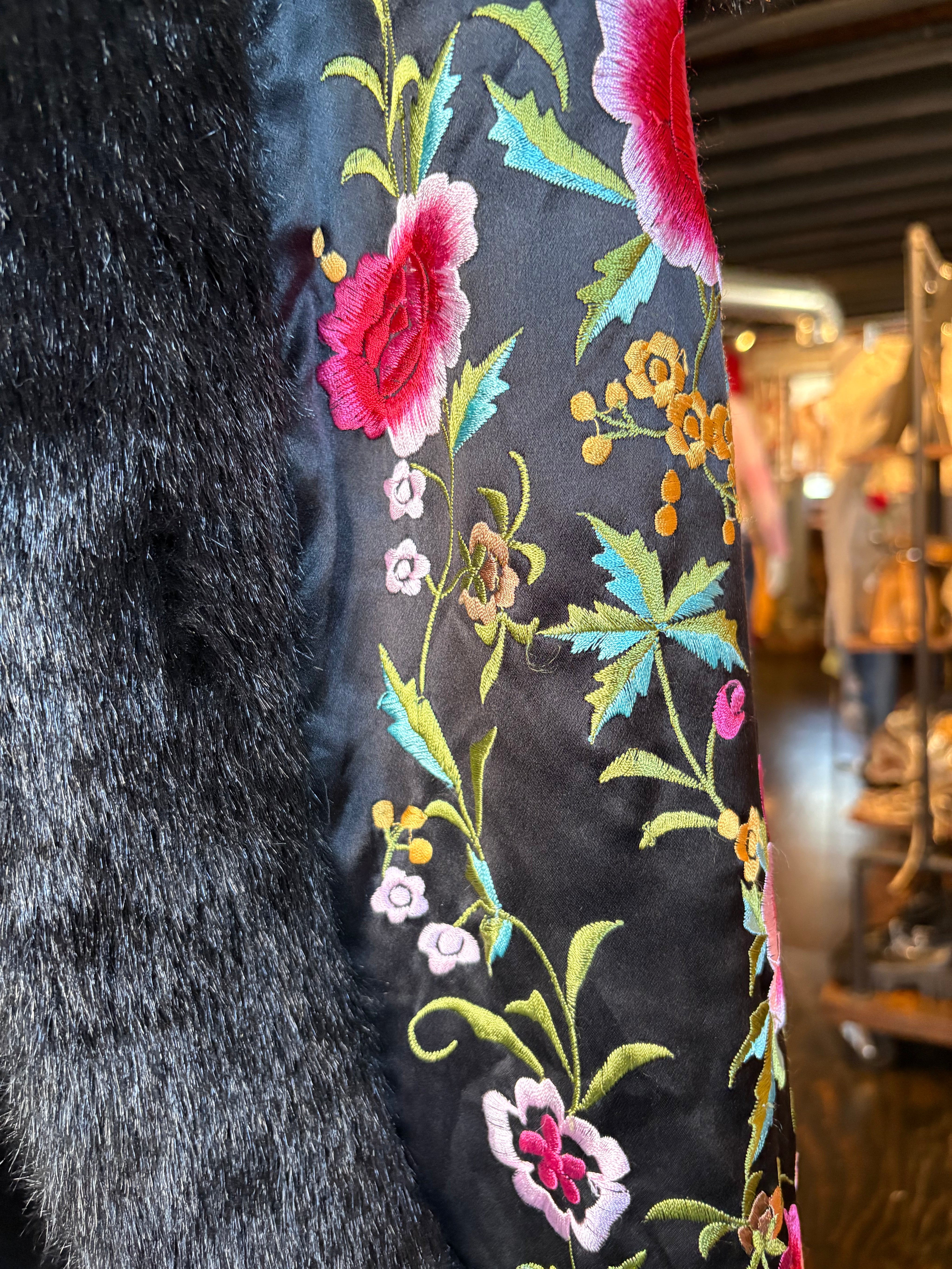 Sue Wong Silk Embroidered Duster Coat (M)