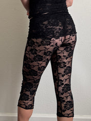 Black Lace Capris(XS-XL)