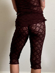 Brown Lace Capris(XS-XL)